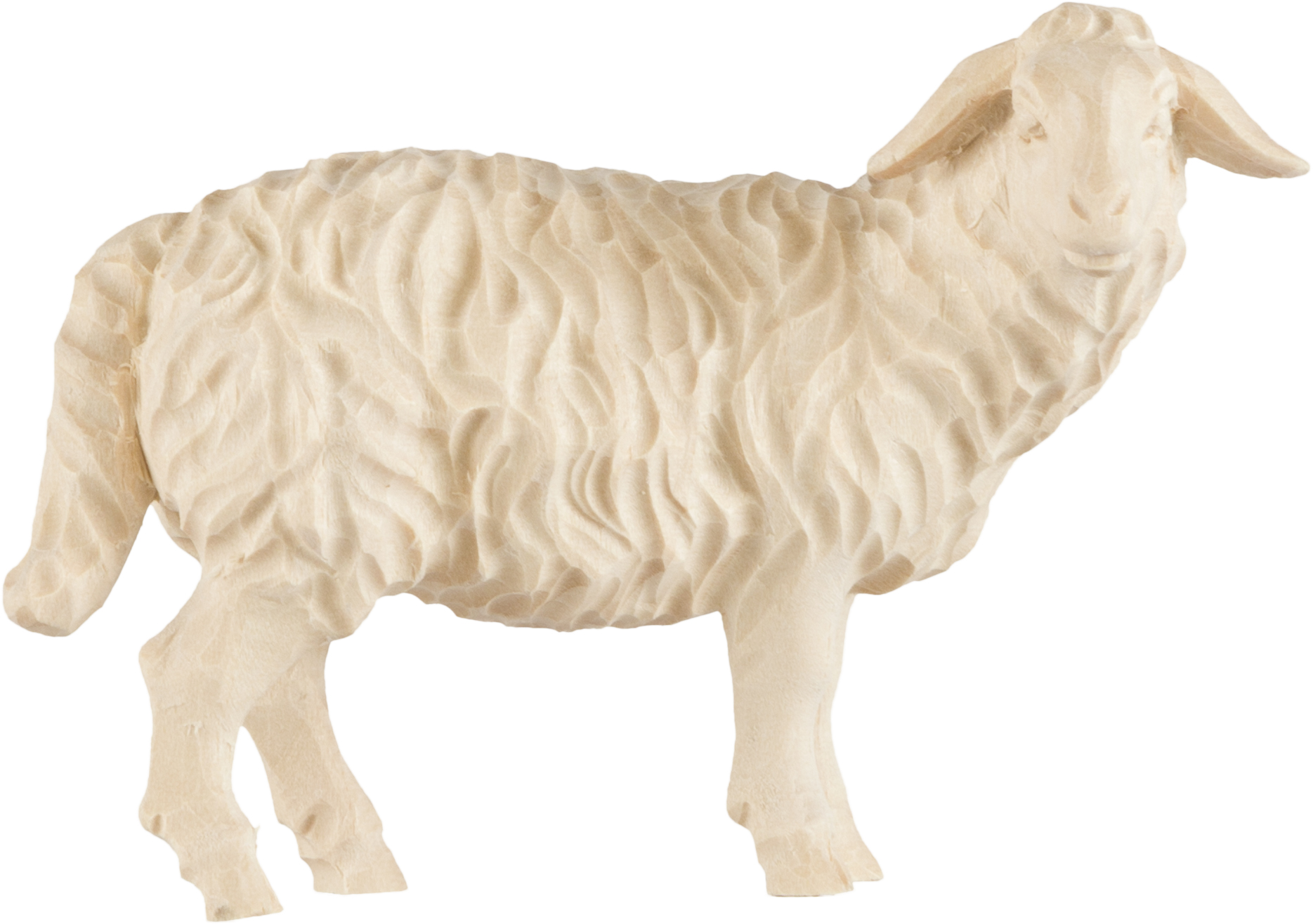 Schaf stehend handgeschnitzt, Allgäu-Krippe