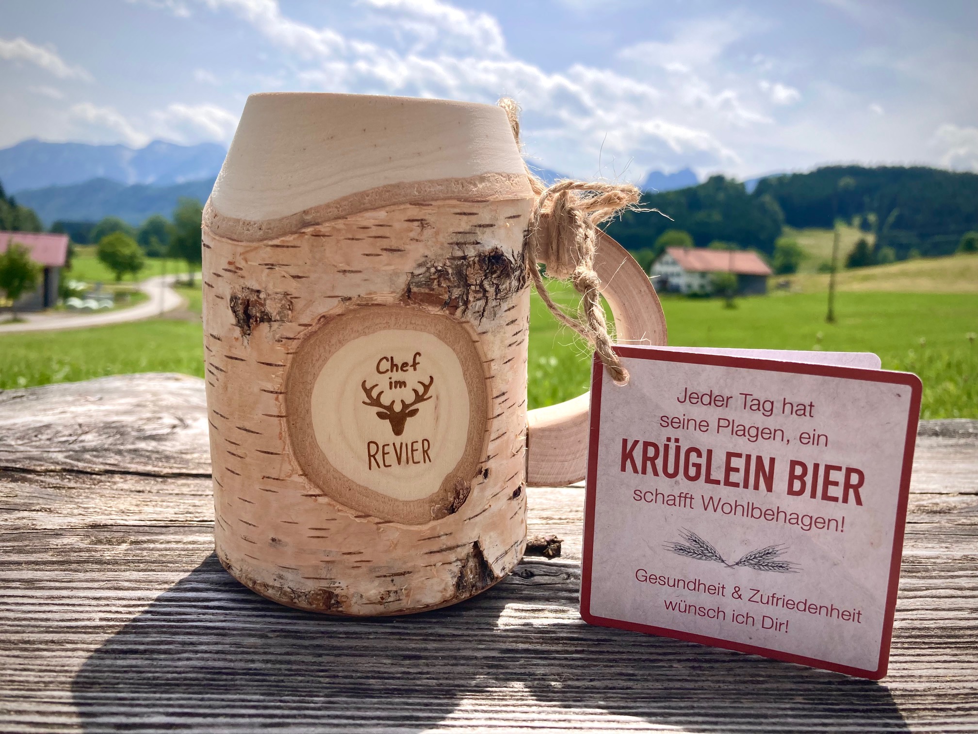 Bierkrug aus Holz 0,4Liter