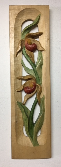 Relief Frauenschuh, Schnitzrohling, 60 cm